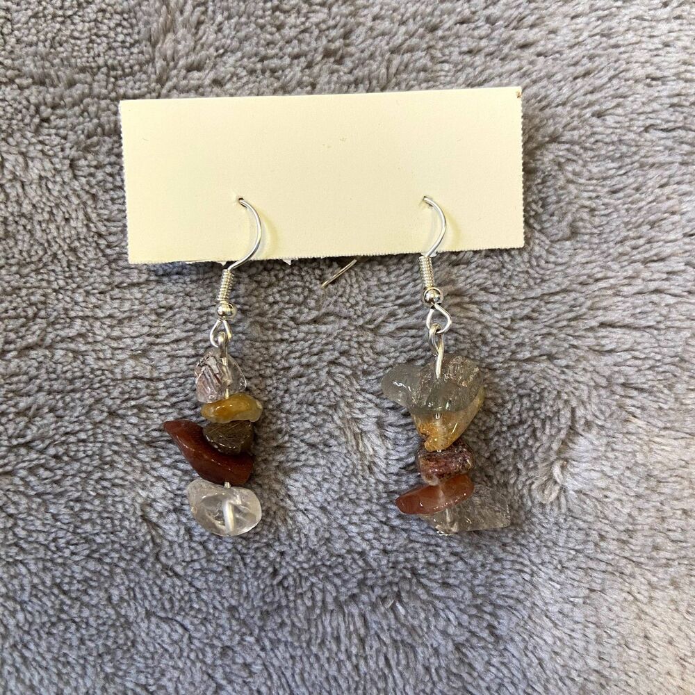 Handmade Crystal Chip Dangle Earrings